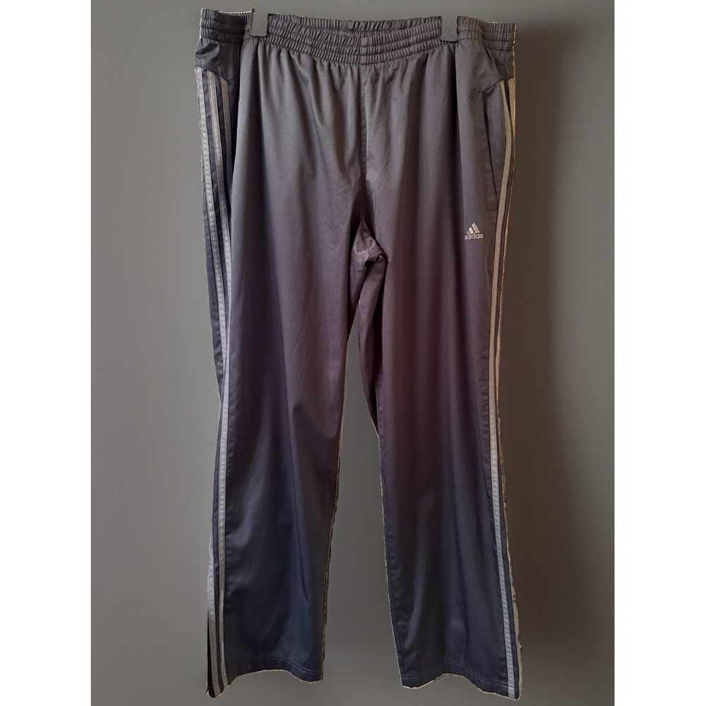 Vintage Adidas Climalite Track Pants Mens XL Gray Mesh Lined Wind Pants 36x31.5